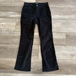 Lafayette 148 Black Velvet Dress Pants Size 2 Straight Leg Velour Trouser Office